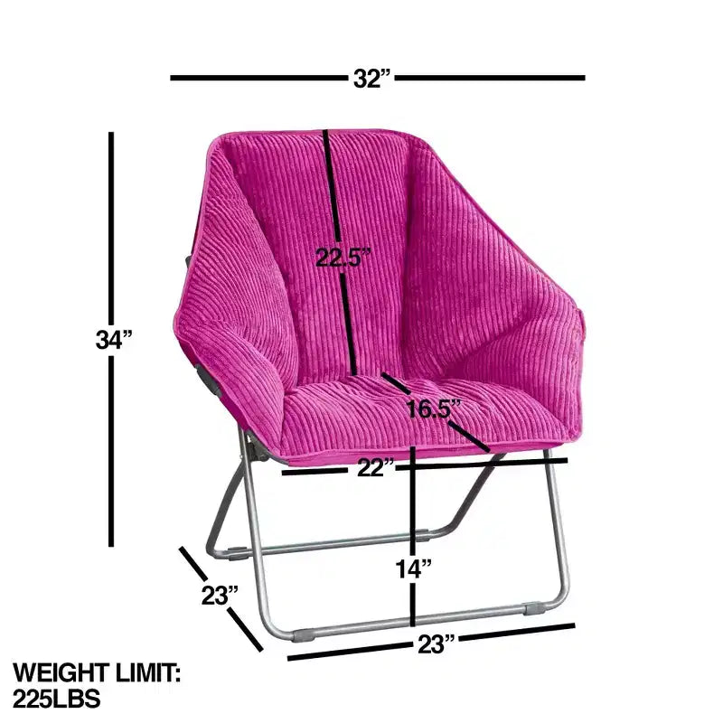 Chaise Pliante Hexagonale en Velours Côtelé