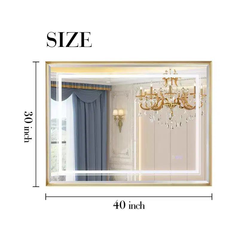 Miroir LED de salle de bain biseauté : éclairage dégradé 3000-6000K, éclairage double face, 3 modes de couleur, anti-buée IP54, mural