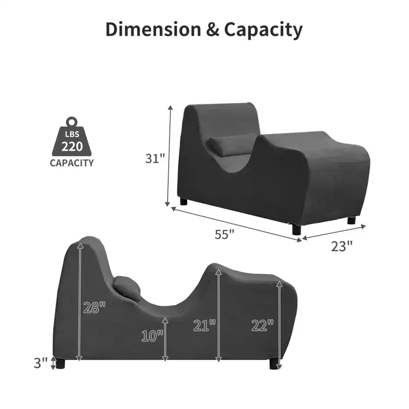 Chaise de yoga pour adultes, chaise longue de yoga en velours pour l'intérieur pour l'exercice, les étirements, la relaxation