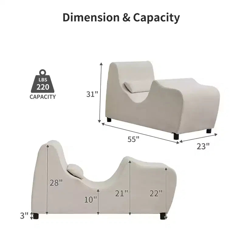 Chaise de yoga pour adultes, chaise longue de yoga en velours pour l'intérieur pour l'exercice, les étirements, la relaxation