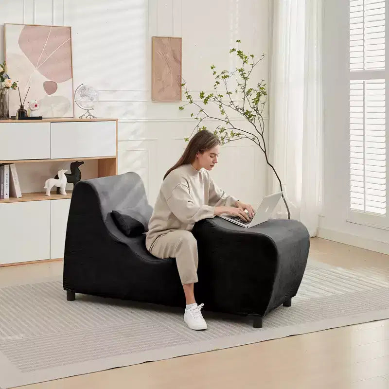 Chaise de yoga pour adultes, chaise longue de yoga en velours pour l'intérieur pour l'exercice, les étirements, la relaxation