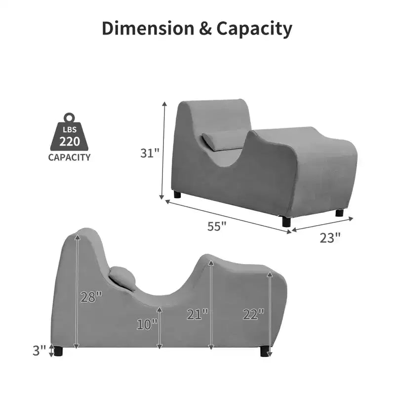Chaise de yoga pour adultes, chaise longue de yoga en velours pour l'intérieur pour l'exercice, les étirements, la relaxation