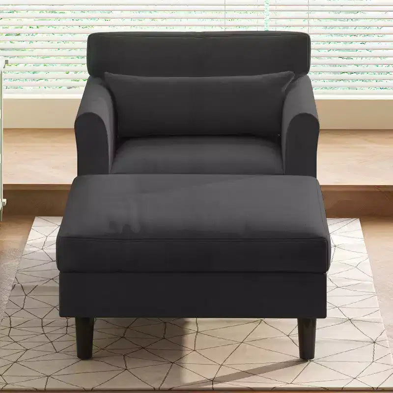 Canapé-chaise longue en velours glacé de 37''