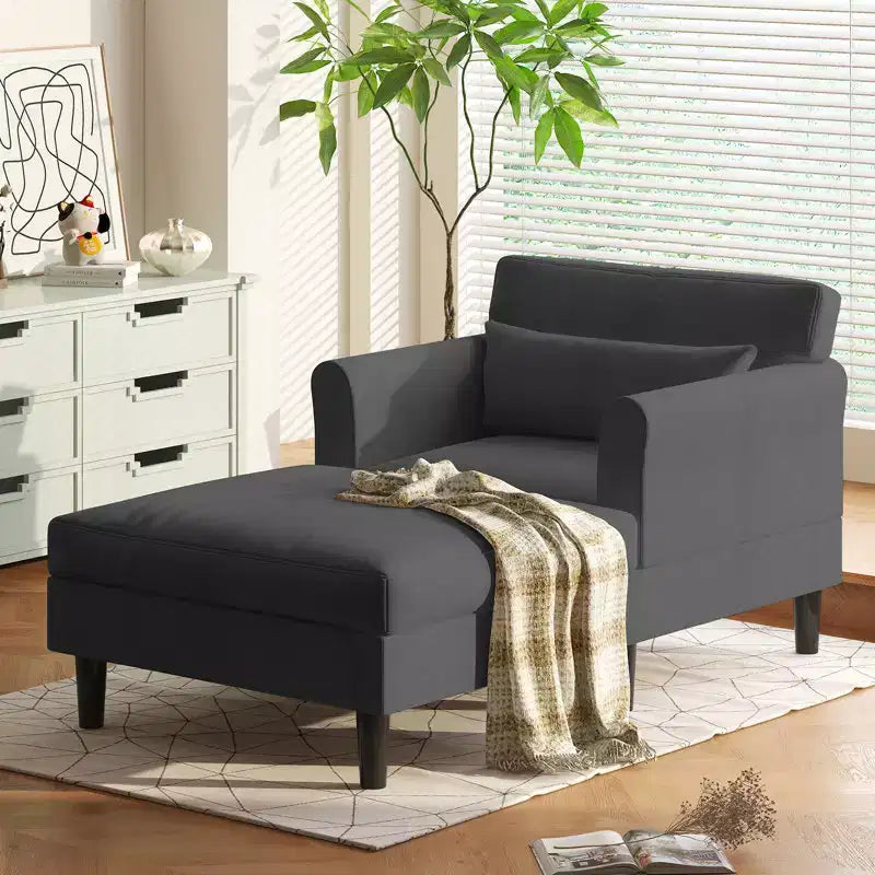 Canapé-chaise longue en velours glacé de 37''