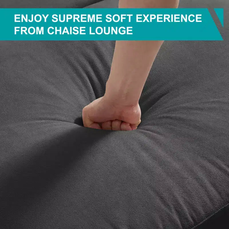Canapé-chaise longue en velours glacé de 37''