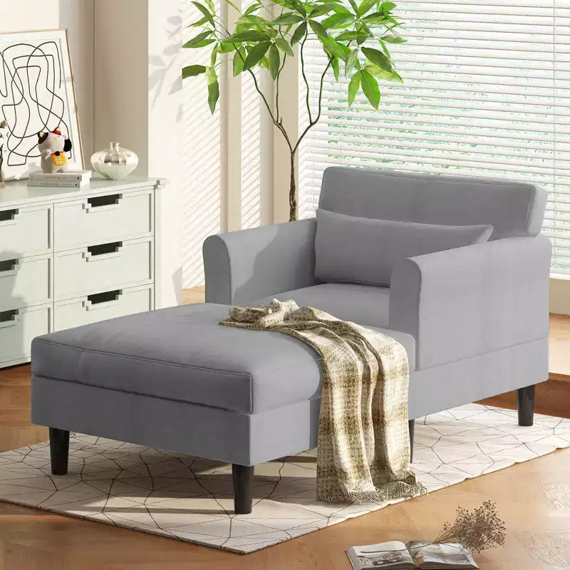 Canapé-chaise longue en velours glacé de 37''