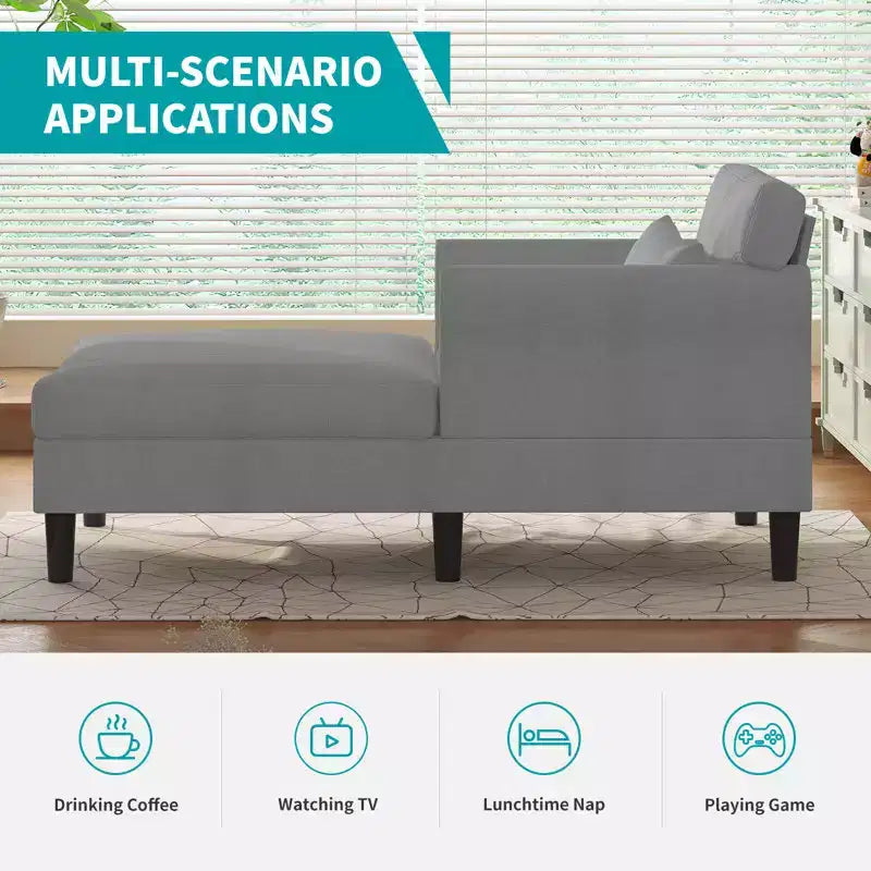 Canapé-chaise longue en velours glacé de 37''