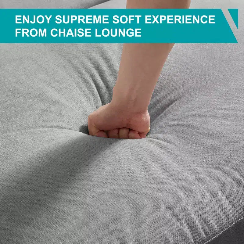 Canapé-chaise longue en velours glacé de 37''