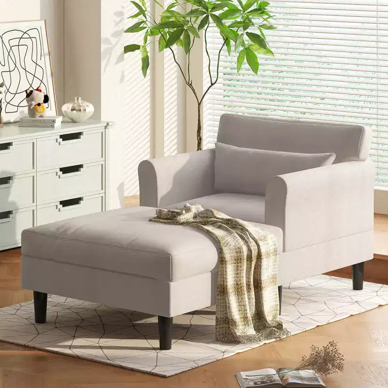 Canapé-chaise longue en velours glacé de 37''