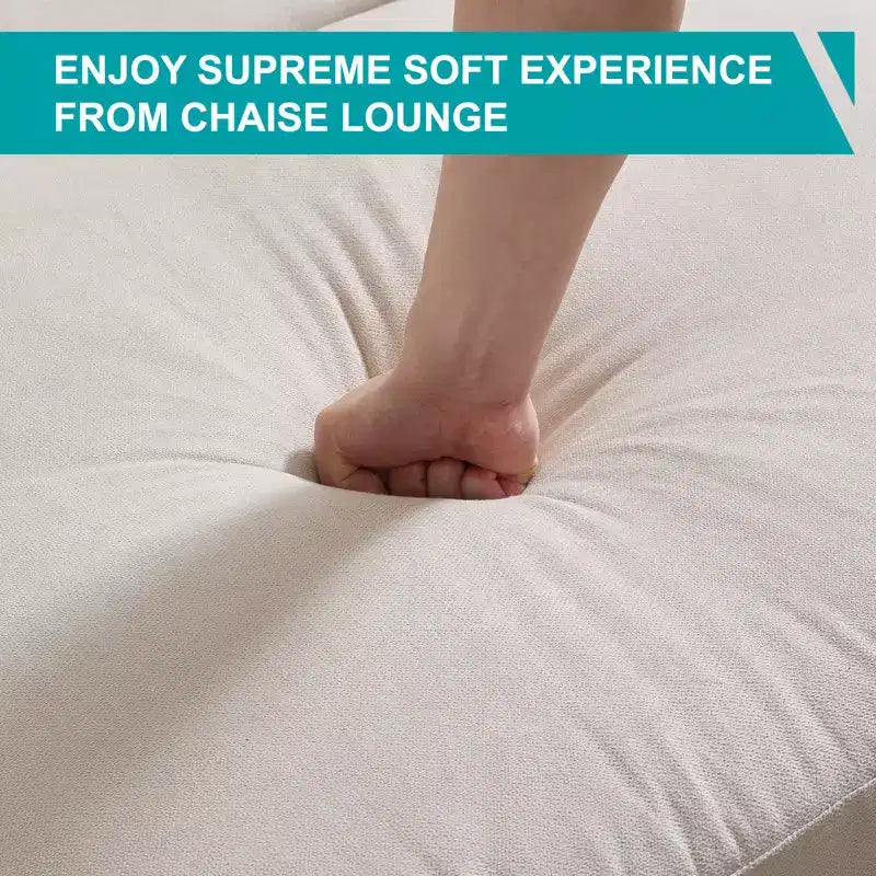Canapé-chaise longue en velours glacé de 37''