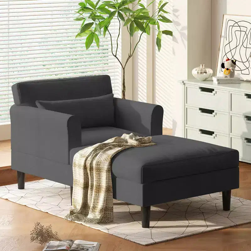 Canapé-chaise longue en velours glacé de 37''