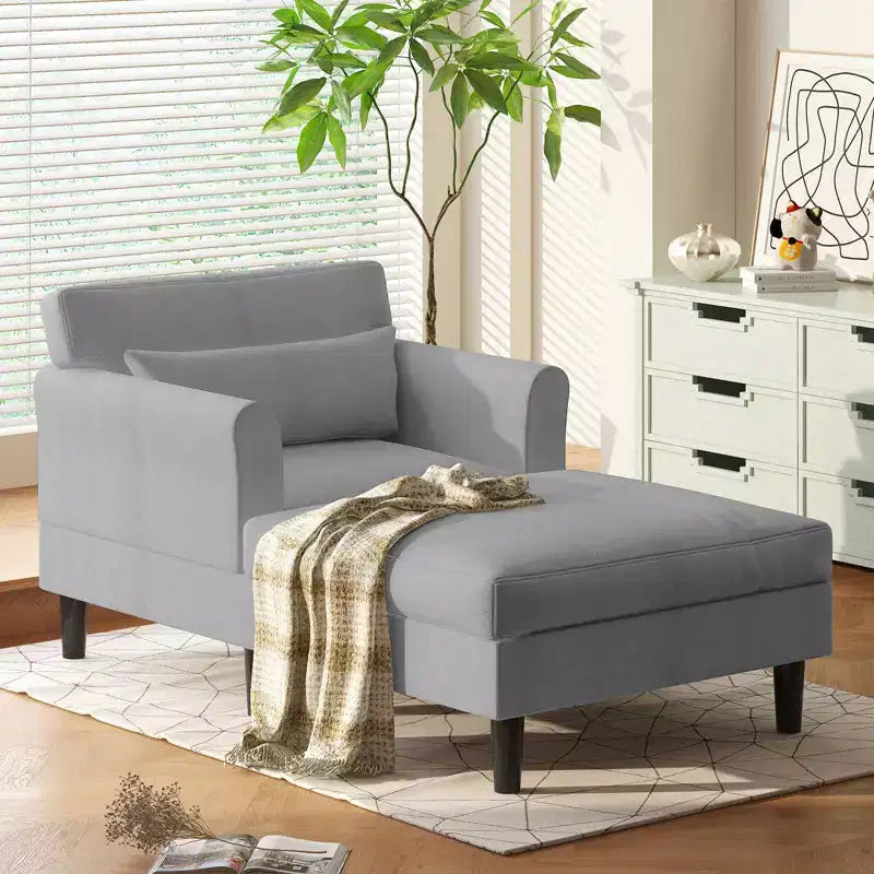 Canapé-chaise longue en velours glacé de 37''