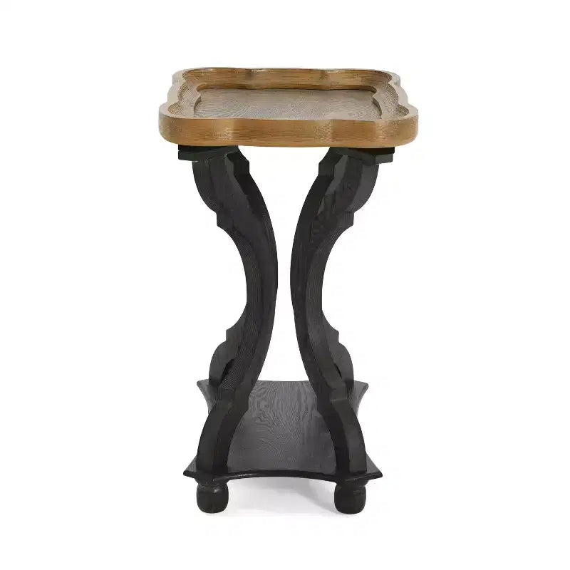 Table d'appoint vintage en bois en forme de sablier