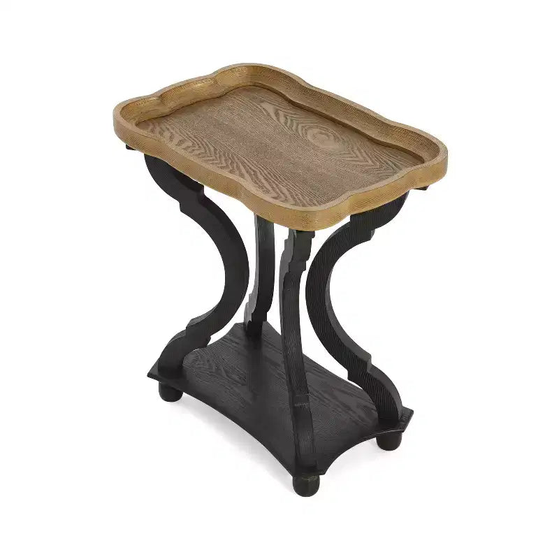 Table d'appoint vintage en bois en forme de sablier