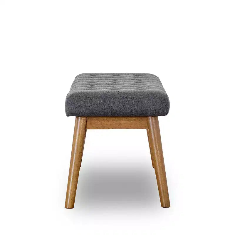 Banc moderne en bois massif rembourré de tissu touffeté de 43 pouces