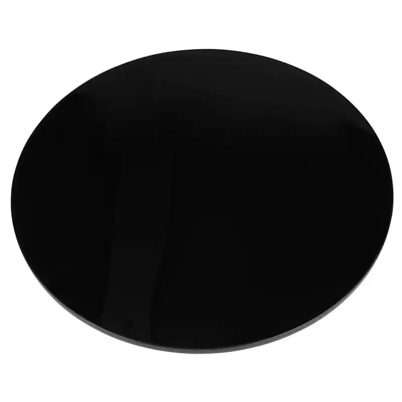 Table basse moderne en verre - Table basse ronde avec rebord noir et cadre métallique robuste pour le salon et le séjour