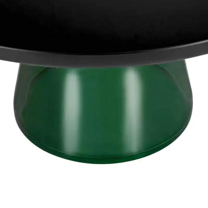 Table basse moderne en verre - Table basse ronde avec rebord noir et cadre métallique robuste pour le salon et le séjour