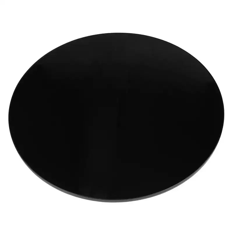 Table basse moderne en verre - Table basse ronde avec rebord noir et cadre métallique robuste pour le salon et le séjour
