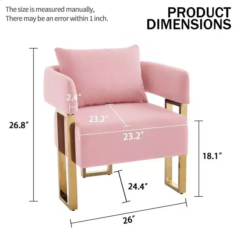 Chaises d'appoint modernes rembourrées avec pieds en métal doré, chaises d'appoint souples rembourrées pour salon, chambre ou dressing.