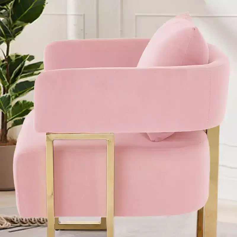 Chaises d'appoint modernes rembourrées avec pieds en métal doré, chaises d'appoint souples rembourrées pour salon, chambre ou dressing.