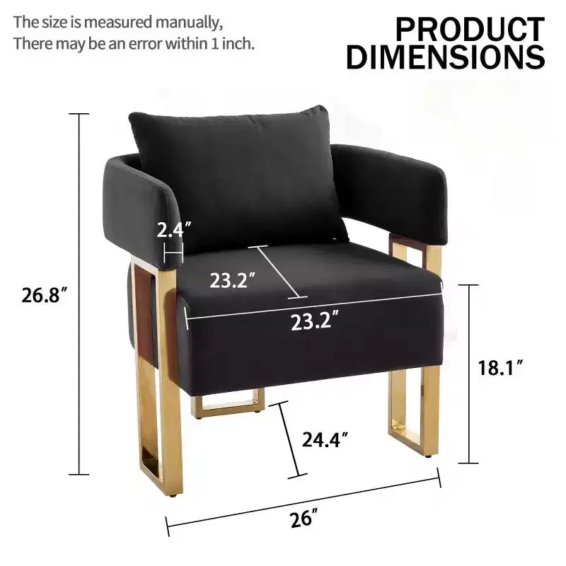 Chaises d'appoint modernes rembourrées avec pieds en métal doré, chaises d'appoint souples rembourrées pour salon, chambre ou dressing.