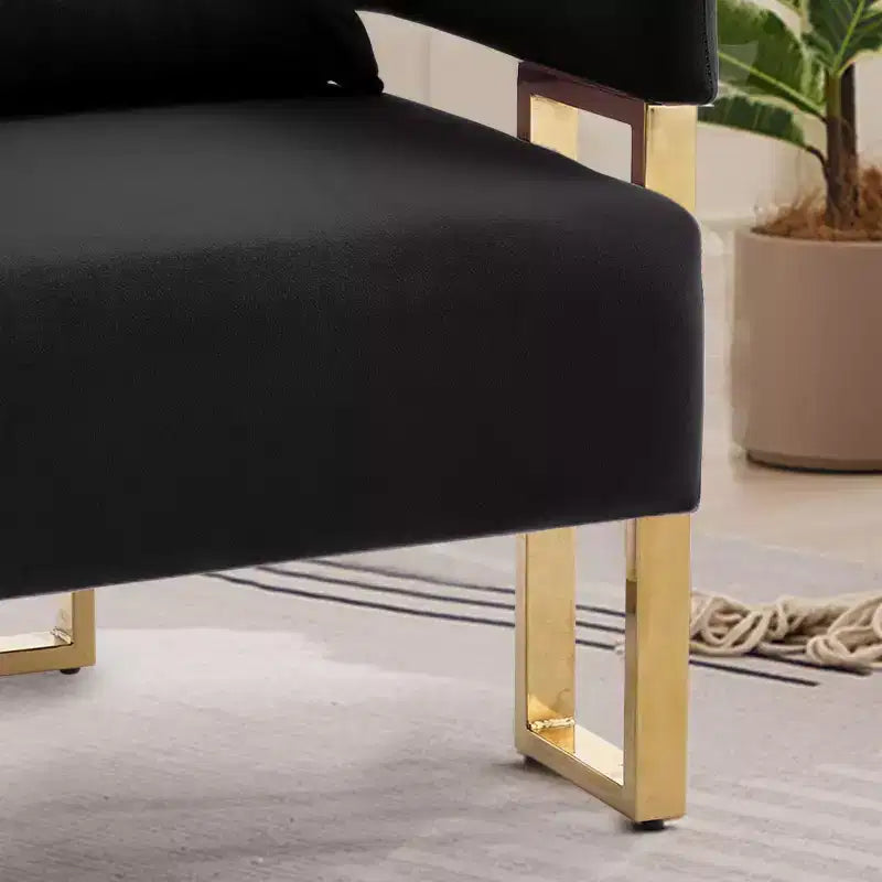Chaises d'appoint modernes rembourrées avec pieds en métal doré, chaises d'appoint souples rembourrées pour salon, chambre ou dressing.
