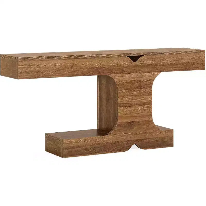 Console moderne, table de canapé de 160 cm de long derrière le canapé, table d'entrée en bois pour couloir, entrée,, salon, noyer