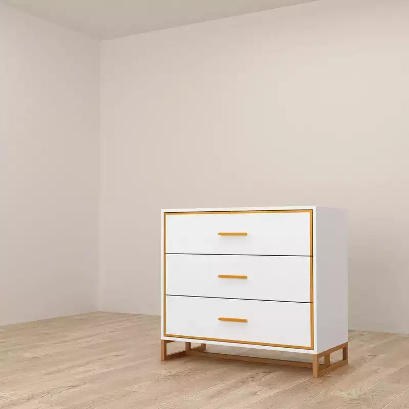 Table de chevet moderne noire/blanche et or, cadre métallique ouvert, 3 tiroirs de rangement pour chambre à coucher, table d'appoint de salon