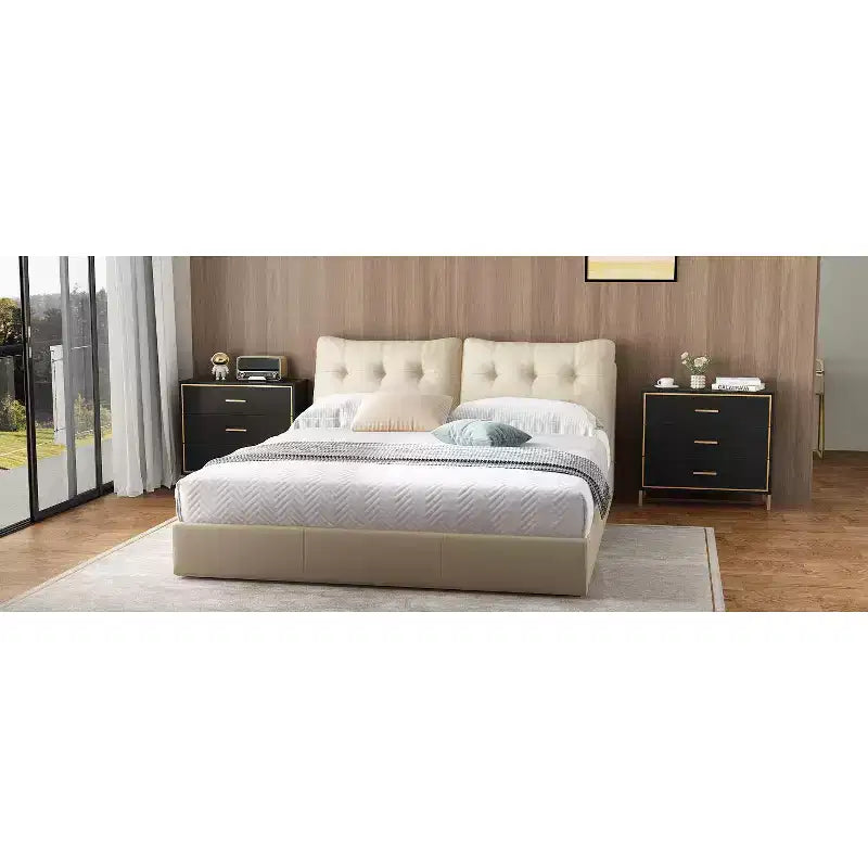 Table de chevet moderne noire/blanche et or, cadre métallique ouvert, 3 tiroirs de rangement pour chambre à coucher, table d'appoint de salon