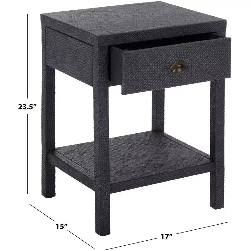 Table d'appoint 1 tiroir 1 étagère, Naturel