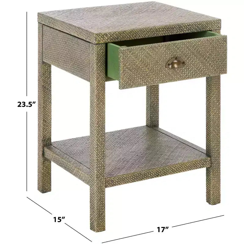 Table d'appoint 1 tiroir 1 étagère, Naturel