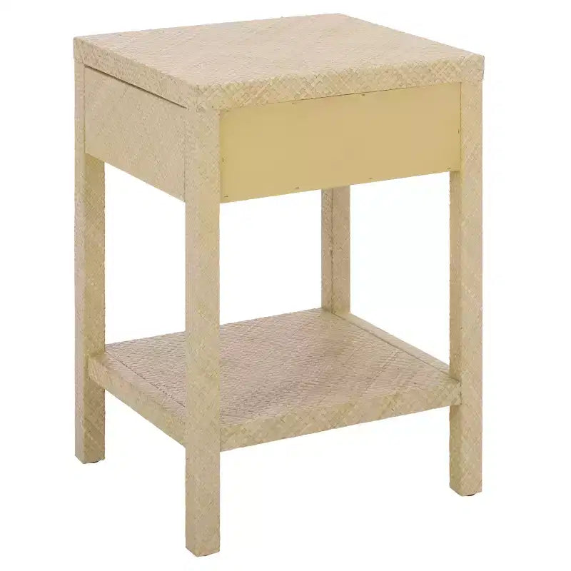 Table d'appoint 1 tiroir 1 étagère, Naturel