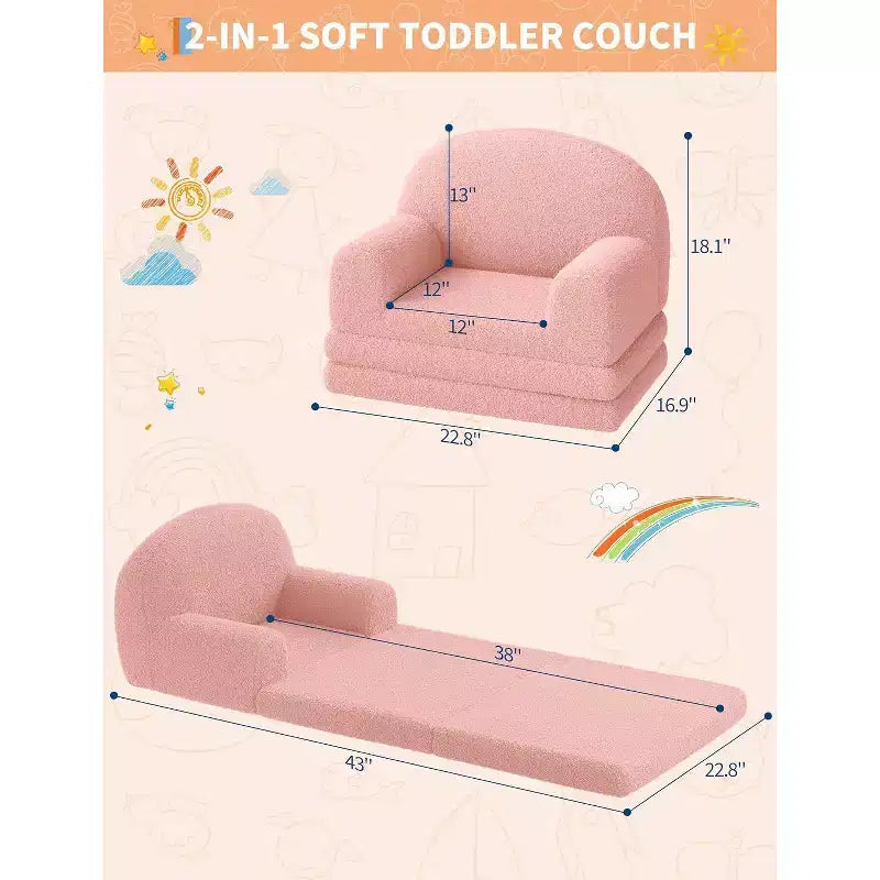 Canapé pliant pour enfants, chaise confortable et transat pour la lecture, la salle de jeux, canapé pour garçons et filles, cadeau d'anniversaire