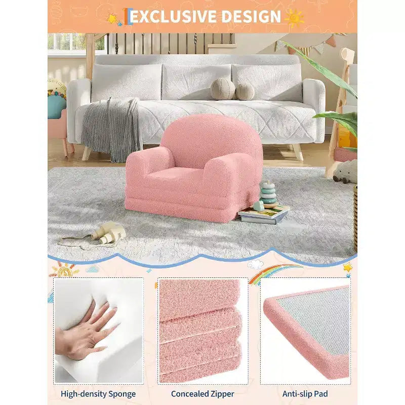 Canapé pliant pour enfants, chaise confortable et transat pour la lecture, la salle de jeux, canapé pour garçons et filles, cadeau d'anniversaire