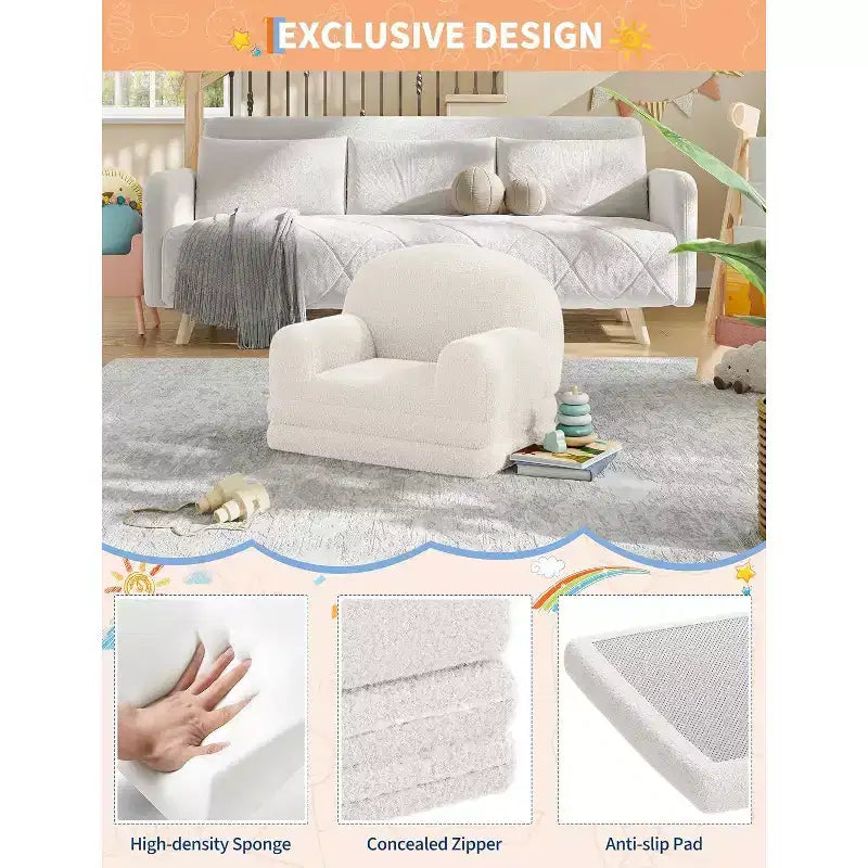 Canapé pliant pour enfants, chaise confortable et transat pour la lecture, la salle de jeux, canapé pour garçons et filles, cadeau d'anniversaire