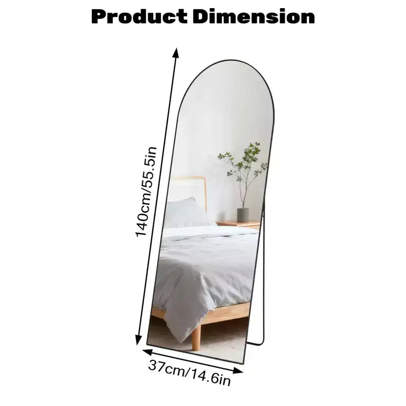 Miroir rectangulaire intégral de 56x15 pouces, Miroir plein corps sur pied