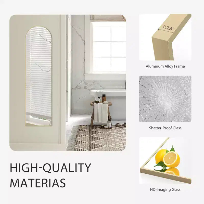 Miroir rectangulaire intégral de 56x15 pouces, Miroir plein corps sur pied