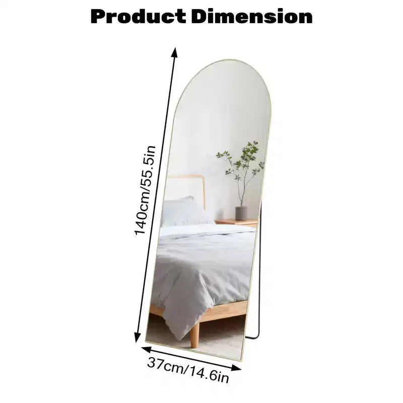 Miroir rectangulaire intégral de 56x15 pouces, Miroir plein corps sur pied