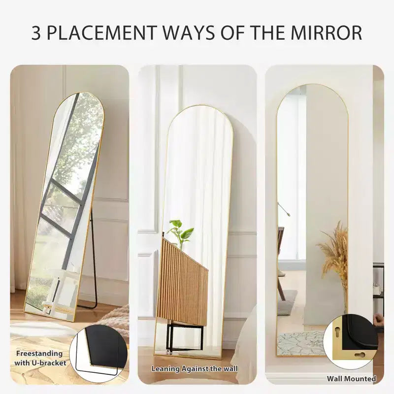 Miroir rectangulaire intégral de 56x15 pouces, Miroir plein corps sur pied