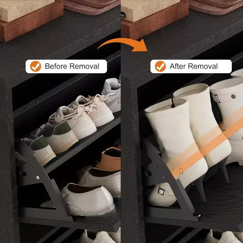 Meuble à chaussures 4 tiroirs avec design cannelé, étagères réglables et amovibles, organiseur autonome étroit pour entrée pour chaussures et petits objets