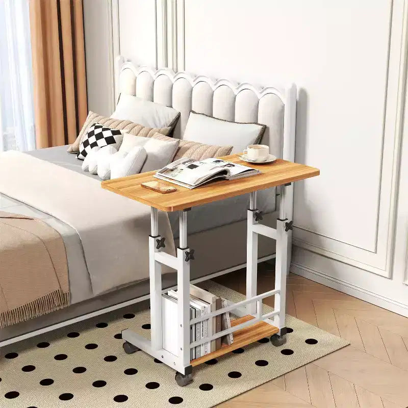 Bureau mobile réglable en hauteur pour ordinateur portable avec roulettes 31,5x15,75 pouces, poste de travail pour bureau à domicile (hauteur 27,16-35,43)