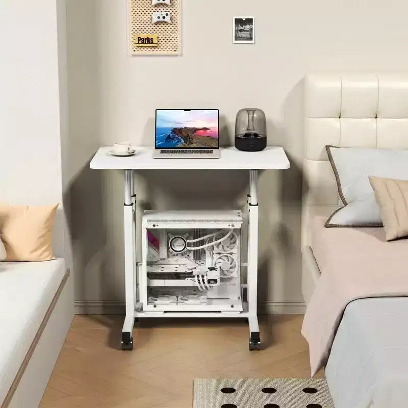 Bureau mobile réglable en hauteur pour ordinateur portable avec roulettes 31,5x15,75 pouces, poste de travail pour bureau à domicile (hauteur 27,16-35,43)