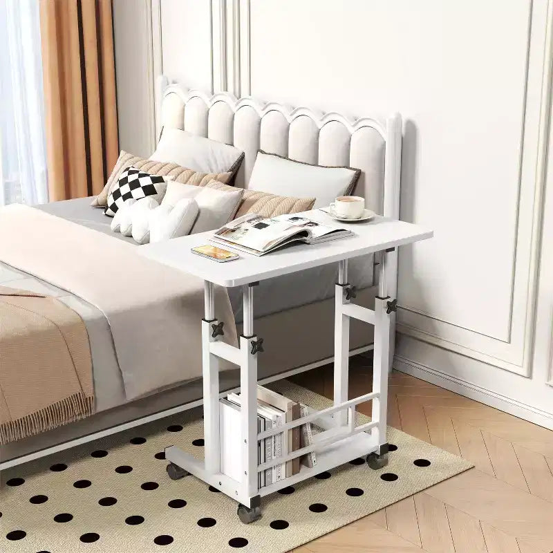 Bureau mobile réglable en hauteur pour ordinateur portable avec roulettes 31,5x15,75 pouces, poste de travail pour bureau à domicile (hauteur 27,16-35,43)