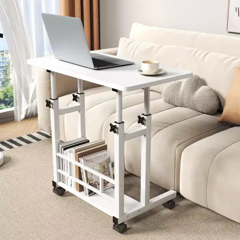 Bureau mobile réglable en hauteur pour ordinateur portable avec roulettes 31,5x15,75 pouces, poste de travail pour bureau à domicile (hauteur 27,16-35,43)