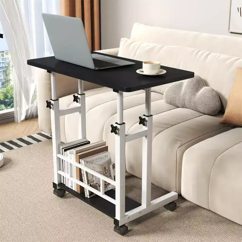 Bureau mobile réglable en hauteur pour ordinateur portable avec roulettes 31,5x15,75 pouces, poste de travail pour bureau à domicile (hauteur 27,16-35,43)