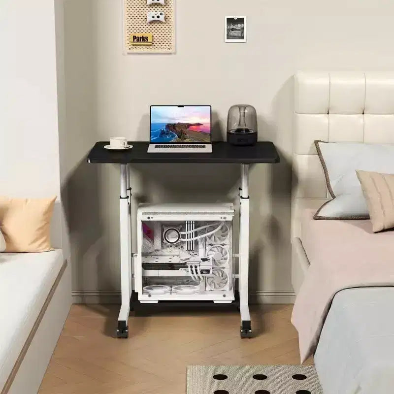 Bureau mobile réglable en hauteur pour ordinateur portable avec roulettes 31,5x15,75 pouces, poste de travail pour bureau à domicile (hauteur 27,16-35,43)