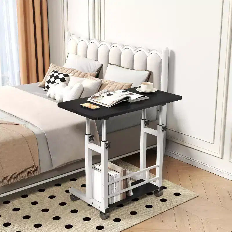 Bureau mobile réglable en hauteur pour ordinateur portable avec roulettes 31,5x15,75 pouces, poste de travail pour bureau à domicile (hauteur 27,16-35,43)