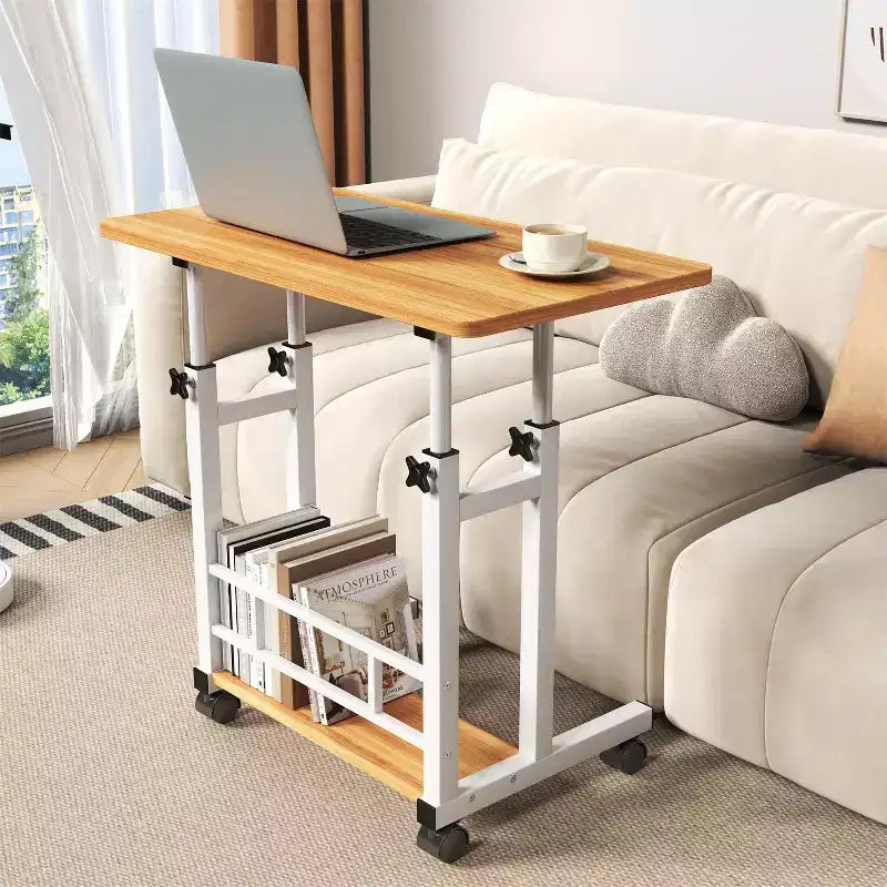 Bureau mobile réglable en hauteur pour ordinateur portable avec roulettes 31,5x15,75 pouces, poste de travail pour bureau à domicile (hauteur 27,16-35,43)