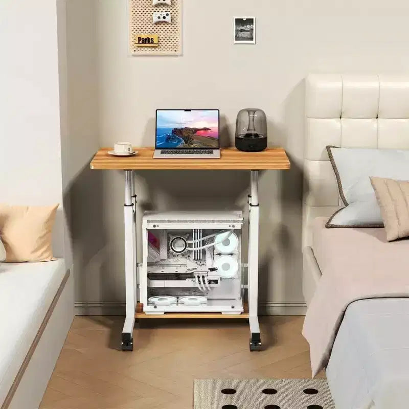 Bureau mobile réglable en hauteur pour ordinateur portable avec roulettes 31,5x15,75 pouces, poste de travail pour bureau à domicile (hauteur 27,16-35,43)