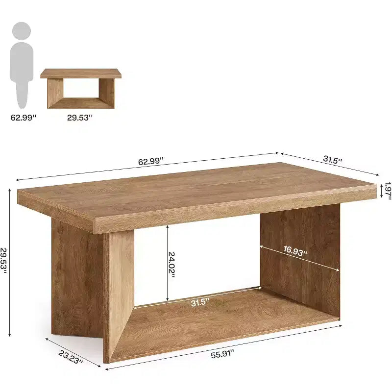 Bureau de direction de 160 cm, grand bureau d'ordinateur avec piédestal robuste, poste de travail de style ferme pour bureau à domicile, marron rustique